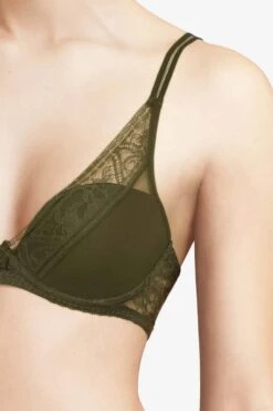 Chantelle Soutien-gorge Coque Plongeant Alto Kaki -Sousvêtement Soldes C12L20 079 11 1