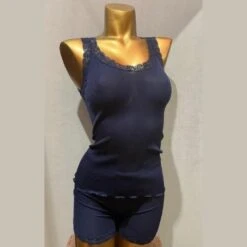 Débardeur En Laine Mérinos Et Soie Siena Bleu Navy