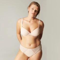 Simone Perele Culotte Haute Comète Sable Rosé -Sousvêtement Soldes culotte haute simone perele sable rose paris4