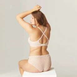 Simone Perele Culotte Haute Comète Sable Rosé -Sousvêtement Soldes culotte haute simone perele sable rose paris5