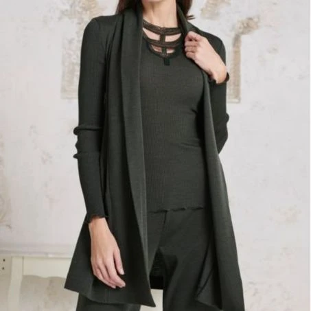 Gilet Long En Laine Et Soie Liberty Gris Perle 4 Gilet Long En Laine Et Soie Liberty Gris Perle -Sousvêtement Soldes gilet long oscalito liberty laine soie