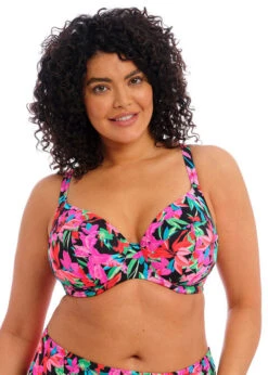 ELOMI Haut Maillot De Bain Plongeant Armatures Savaneta Noir -Sousvêtement Soldes haut maillot bain elomi savaneta noir paris1