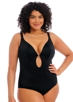 ELOMI Maillot De Bain 1 Pièce Plongeant Sans Armatures Plain Sailing Noir -Sousvêtement Soldes maillot de bain grande taille 1 piece plain sailing noir
