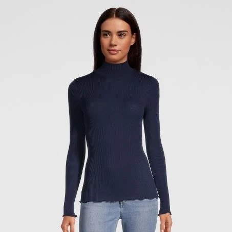 Pull Col Cheminée En Laine Mérinos Et Soie Bleu Marine 7 Pull Col Cheminée En Laine Mérinos Et Soie Bleu Marine -Sousvêtement Soldes pull cheminee bleu marine oscalito