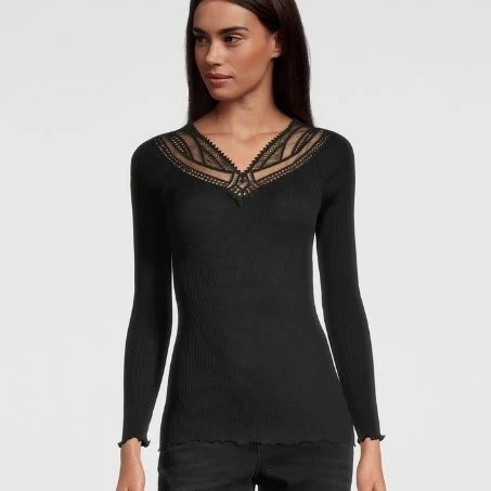 Pull En Laine Et Soie Macramé Noir 6 Pull En Laine Et Soie Macramé Noir -Sousvêtement Soldes pull macrame noir oscalito