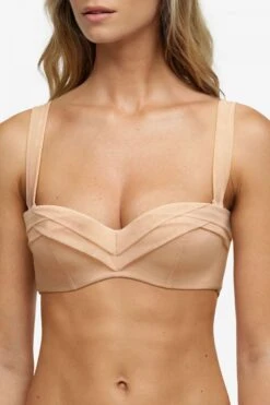 Soutien-gorge Bandeau Coques Encens'moi Beige Doré -Sousvêtement Soldes soutien gorge bandeau mousse chantal thomass encens moi beige dore