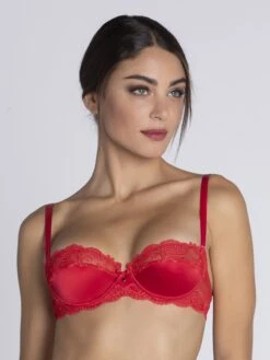 Soutien-gorge Corbeille Splendeur Soie Rouge -Sousvêtement Soldes soutien gorge corbeille lise charmel splendeur soie rouge paris1