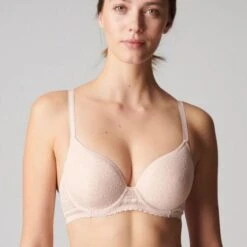 Simone Perele Soutien-gorge Emboîtant Plongeant Comète Sable Rosé