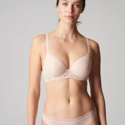 Simone Perele Soutien-gorge Emboîtant Plongeant Comète Sable Rosé -Sousvêtement Soldes soutien gorge decollete plongeant simone perele comete sable rose paris2